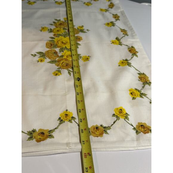 2 VTG Stevens UTICA-MOHAWK Standard Cottage YELLOW ROSE MUSLIN Pillowcases 30x20 - Picture 6 of 6